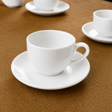 Taza de Té con Platillo Porcelana Blanca Voyage 200 ml Set 6 Piezas Schmidt