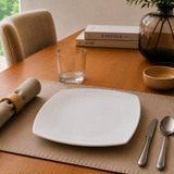 Plato Cuadrado Loza Blanca 26.5 cm Strada Stratus