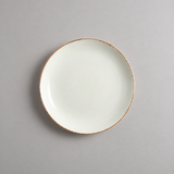 Plato Porcelana Blanca Borde Rústico 21 cm Retro Bonna