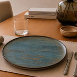 Plato Bajo Porcelana Decorada Madera 30 cm Madera Mint Bonna