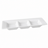 Bandeja con Divisiones Loza Blanca 25x8.5 cm Stratus