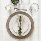 Plato bajo Porcelana Blanca con ribete Plateado 27 cm Prata Schmidt