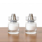 Set Salero y Pimentero Mini Vidrio Tapa Acero Inoxidable Aelga