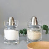 Set Salero y Pimentero Mini Vidrio Tapa Acero Inoxidable Aelga