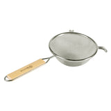 Colador Malla Simple Acero Inoxidable Mango Madera 12 cm Browne