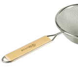 Colador Malla Simple Acero Inoxidable Mango Madera 12 cm Browne