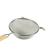 Colador Malla Simple Acero Inoxidable Mango Madera 16 cm Browne