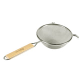Colador Malla Simple Acero Inoxidable Mango Madera 14 cm Browne