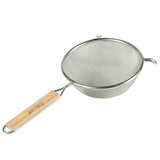 Colador Malla Simple Acero Inoxidable Mango Madera 16 cm Browne