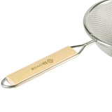 Colador Malla Simple Fina Acero Inoxidable Estañado Mango Madera 14 cm Browne