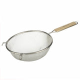 Colador Malla Simple Fina Acero Inoxidable Estañado Mango Madera 18 cm Browne