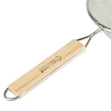 Colador Malla Simple Fina Acero Inoxidable Estañado Mango Madera 16 cm Browne