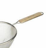 Colador Malla Simple Fina Acero Inoxidable Estañado Mango Madera 18 cm Browne