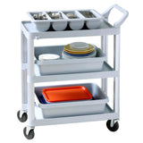Carro de Servicio Polipropileno 3 Estanterías Aluminio Gris 75 x 38 x 95 cm Sunnex