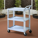 Carro de Servicio Polipropileno 3 Estanterías Aluminio Gris 75 x 38 x 95 cm Sunnex