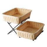 Panera de Ratán Polipropileno Rectangular 2 Niveles Beige 35,5 x 27 x 9 cm Sunnex