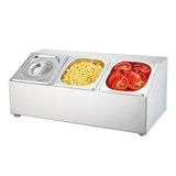 Dispensador de Condimentos Acero Inoxidable 3 Compartimientos Sunnex