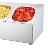 Dispensador de Condimentos Acero Inoxidable 3 Compartimientos Sunnex