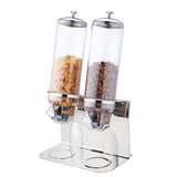 Dispensador Doble de Cereales 4 L cada uno Policarbonato Base Acero Inoxidable Sunnex