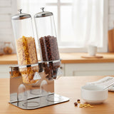 Dispensador Doble de Cereales 4 L cada uno Policarbonato Base Acero Inoxidable Sunnex