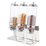 Dispensador Triple de Cereales 4 L cada uno Policarbonato Base Acero Inoxidable Sunnex