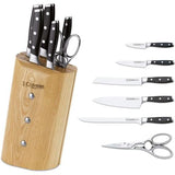 Set Cuchillos Toledo Ash Mango Fresno + Tijera Tres Claveles (6 Piezas)