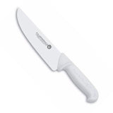 Cuchillo Carnicero Hoja Ancha Acero Molibdeno Vanadio Mango Blanco 18 cm Tres Claveles