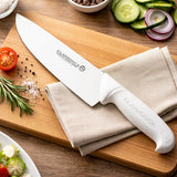 Cuchillo Carnicero Hoja Ancha Acero Molibdeno Vanadio Mango Blanco 18 cm Tres Claveles