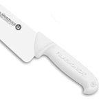 Cuchillo Carnicero Hoja Ancha Filarmónica Acero Molibdeno Vanadio Mango Blanco 20 cm Tres Claveles