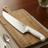 Cuchillo Carnicero Hoja Ancha Acero Molibdeno Vanadio Mango Blanco 27 cm Tres Claveles