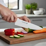 Cuchillo Carnicero Hoja Ancha Acero Molibdeno Vanadio Mango Blanco 27 cm Tres Claveles
