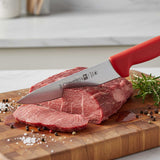Cuchillo Carnicero Acero Inoxidable Mango Rojo 20 cm Tres Claveles