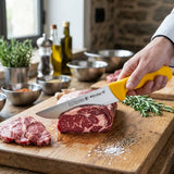 Cuchillo Carnicero Acero Inoxidable Mango Amarillo Proflex 20 cm Tres Claveles
