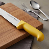 Cuchillo Carnicero 24 cm Acero Inoxidable Mango Amarillo Microban Tres Claveles
