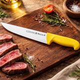 Cuchillo Carnicero 24 cm Acero Inoxidable Mango Amarillo Microban Tres Claveles