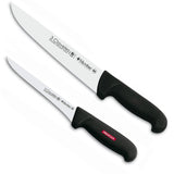 Set Cuchillos Deshuesador y Carnicero Acero Inoxidable Mango Negro 15-26 cm Tres Claveles (2 Piezas)