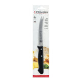 Cuchillo Queso Punta Horquilla Acero Inoxidable Mango POM Negro 13 cm Tres Claveles