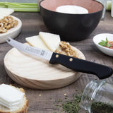 Cuchillo Queso Punta Horquilla Acero Inoxidable Mango POM Negro 13 cm Tres Claveles