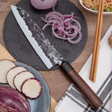 Cuchillo Santoku Osaka Acero Inoxidable Mango Granadillo 18 cm Tres Claveles