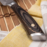 Cuchillo Verduras Forjado Acero Inoxidable Hoja Martilleada 9 cm Sakura Tres Claveles