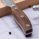 Cuchillo Cocina Forjado Acero Inoxidable Mango Roble 13 cm Norden Tres Claveles