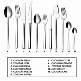Cuchara para Café Acero Inoxidable 18/10 Brillo Espejo 10-11 cm Set 12 Piezas Alexandria Idurgo