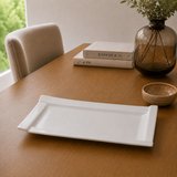 Bandeja Rectangular Loza Blanca 36x18 cm Stratus