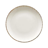 Plato Porcelana Blanca Borde Rústico 21 cm Retro Bonna
