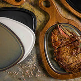 Plato Porcelana Marrón Gloire 24x20 cm Piuma Bonna