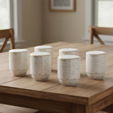 Vaso de Pisco Sour Porcelana Bonna Grain Color Natural con Granos 8 cm Set 6 Piezas