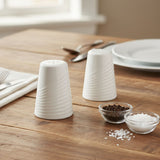 Set Salero y Pimentero Porcelana Bonna Loop Marfil 7,4 cm