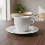 Taza de Té con Platillo Porcelana Costa Verde Eclipse 200 ml Set 6 Piezas