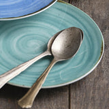 Plato de Pan Porcelana Rústico Azul 16 cm Costa Verde