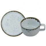 Taza Té con Platillo Porcelana Joyful 240 ml Costa Verde (Set 6 Piezas)